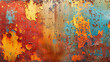 Rusty pitted metal colorful horizontal abstract background
