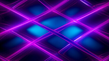 Wall Mural - abstract neon purple background with intersecting cyan and magenta lines