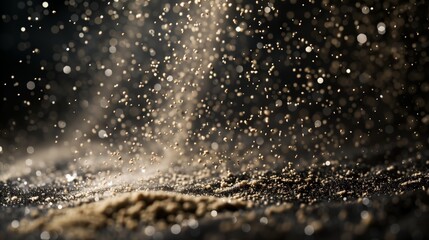 Wall Mural - sand particles fall from the top of the image.