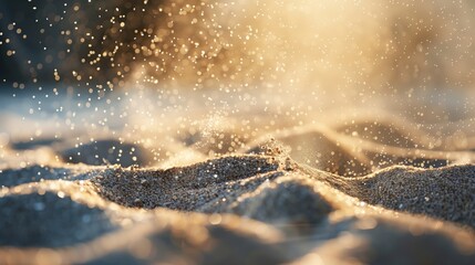 Wall Mural - sand particles fall from the top of the image.
