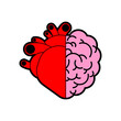 Half brain and half heart. Combine feelings and reason.