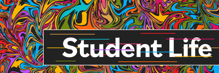 Student Life Dark Colorful Graffiti Background Text Left Box 