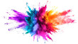 © Emma - colorful vibrant rainbow Holi paint color powder explosion with bright colors isolated transparent background