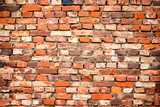 Fototapeta Desenie - grunge brick wall background with copy space, old brickwork surface