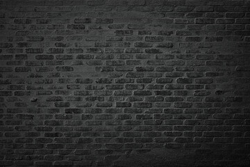 Wall Mural - dark brick wall, black masonry of a burnt building