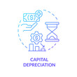 © IMG visuals icons - Capital depreciation blue gradient concept icon. National inflation. Financial distress, economic downturn. Round shape line illustration. Abstract idea. Graphic design. Easy to use in brochure