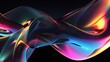 © CinimaticWorks - vibrant 3d holographic shapes creating an illusionary effect on black background, ideal for contemporary art displays