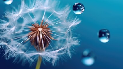 Canvas Print - Dandelion with dew drops