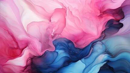 Wall Mural - Modern, colorful curved background with pink and blue waves