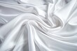 Close-Up of White Bedding Sheets with Copy Space on Textured Fabric Background