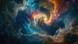 Vibrant Colorful Space Galaxy Cloud Nebula, A Stunning Stary Night Cosmos Universe Science Astronomy Supernova Background Wallpaper Generative AI