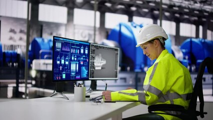 Sticker - Woman Working In Power Plant Electricity