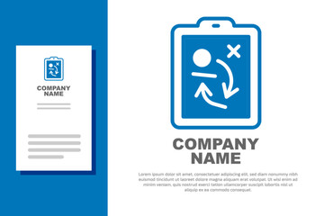 Poster - Blue Planning strategy concept icon isolated on white background. Hockey cup formation and tactic. Logo design template element. Vector