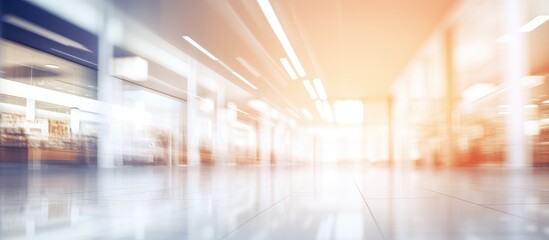 Canvas Print - This blurry image captures a building with multiple windows. The building appears out of focus, creating a bokeh effect. The abstract blur gives a sense of motion.