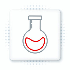 Poster - Line Test tube and flask - chemical laboratory test icon isolated on white background. Laboratory glassware sign. Colorful outline concept. Vector