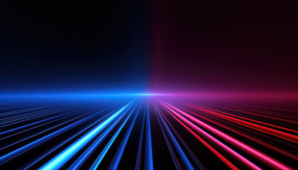 Wall Mural - pink blue neon lines in geometric shapes with ultraviolet light