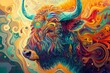 an colorful animal illustration for poster, background flyer. generated ai