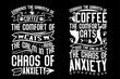 Cats and Coffee and anxiety t shirt design.