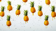 Wallpaper juicy whole pineapples clean background, and refreshing water elements healthy lifestyle.