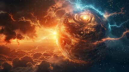 Wall Mural - a weather forecast predicting a storm of regulatory changes over the crypto market.