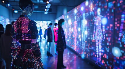 Wall Mural - Blockchain in Fashion: A fashion show where designs are purchased with cryptocurrency and tracked on the blockchain.