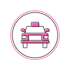 Poster - Filled outline Taxi car icon isolated on white background. Vector