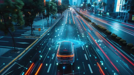 Fototapete - Edge computing use cases including real-time analytics, IoT device management, and low-latency applications such as autonomous vehicles and augmented reality