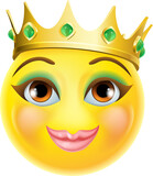 Fototapeta Pokój dzieciecy - Queen Princess Emoticon Gold Crown Cartoon Face
