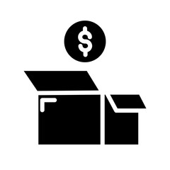 Poster - Box Donation Money Glyph Icon