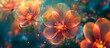 graphics poster digital technology transparent colorful flowers abstract 