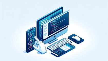 office programmer coder desk computer code