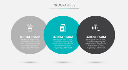 Poster - Set Pack full of seeds, Plant in pot and Water tap. Business infographic template. Vector