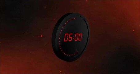 Poster - Animation of red digital timer changing on red and black background