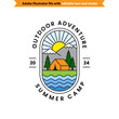 Colorful summer camp logo.