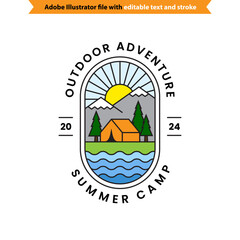 Wall Mural - colorful summer camp logo.