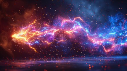 Leinwandbilder - A lightning bolt icon with a low poly style design with an abstract geometric background and a wireframe light connection structure. 3D graphic concept isolated on a white background.