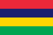 Close-up of red, blue, yellow and green national flag of African country of Mauritius. Illustration made March 1st, 2024, Zurich, Switzerland.