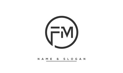 FM,  MF,  F,  M  Abstract Letters Logo Monogram