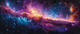 Fototapeta  - Science fiction wallpaper depicting cosmic art. Billions of galaxies in the universe. 