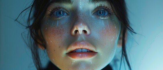 Leinwandbilder - The AI chatbot dialogues with the user through the phone app and displays a futuristic woman's image on the Avatar. The artificial intelligence chatbot can also display the user's profile picture on