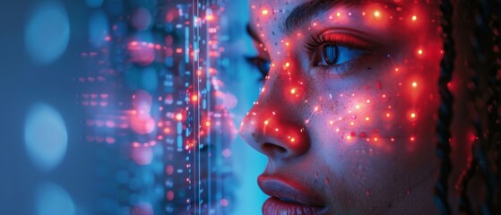 Leinwandbilder - Using an AI chatbot on smartphone screen. Avatar or userpic of futuristic woman in chat. Online support technology.