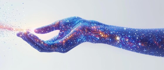 Leinwandbilder - This is an abstract version of a mash-up of a line and a point holding a pin on a white background. Starry sky or space, consisting of stars and the universe.  business illustration.