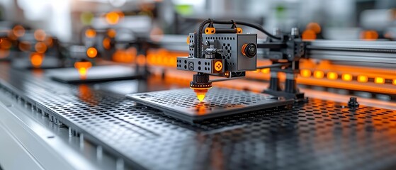 Aufkleber - Isometric illustration of 3d printer with laptop on desk with photopolymer LCD 3d printer printed model of resin. A 3d model on screen laptop in CAD system interface.
