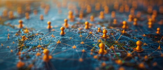Leinwandbilder - A global business structure of networking. Analysis and data exchange, customer connection, HR recruitment and global outsourcing, customer service, teamwork, strategy, technology and social media.