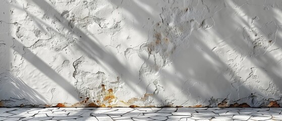Poster - The white wall is surrounded by an abstract shadow