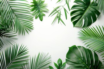 Sticker - Background with tropical leaves