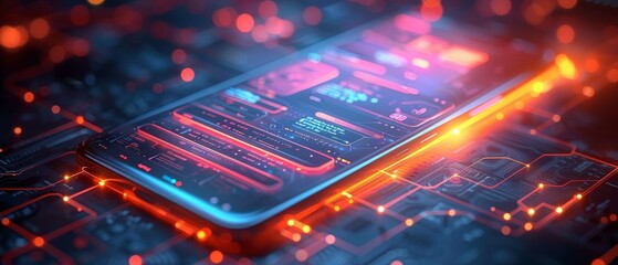 Leinwandbilder - Mobile app UI ux design. Conceptual illustration of the web development process. Developing mobile applications. Web design of mobile layout of a website. Digital technology.