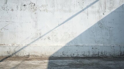 Poster - Casting shadows over the white concrete wall is the sun