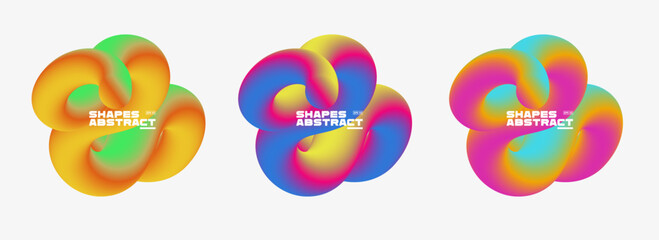 Wall Mural - gradient shapes badges set. trendy minimal design. eps10 vector.