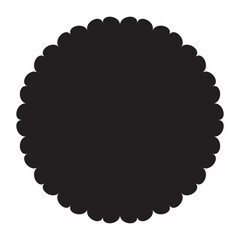 Canvas Print - Collection of Scallop black silhouette frame. Sale tags. Discount badge and labels, starburst price stickers. Vector illustration se